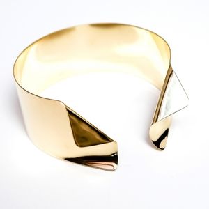 Metal tuxedo collar sterling on brass bold choker necklace turtleneck